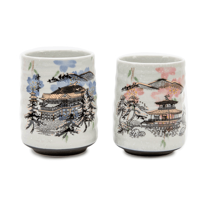 Japanese Style Tea Cups Temple White JLife JLife International