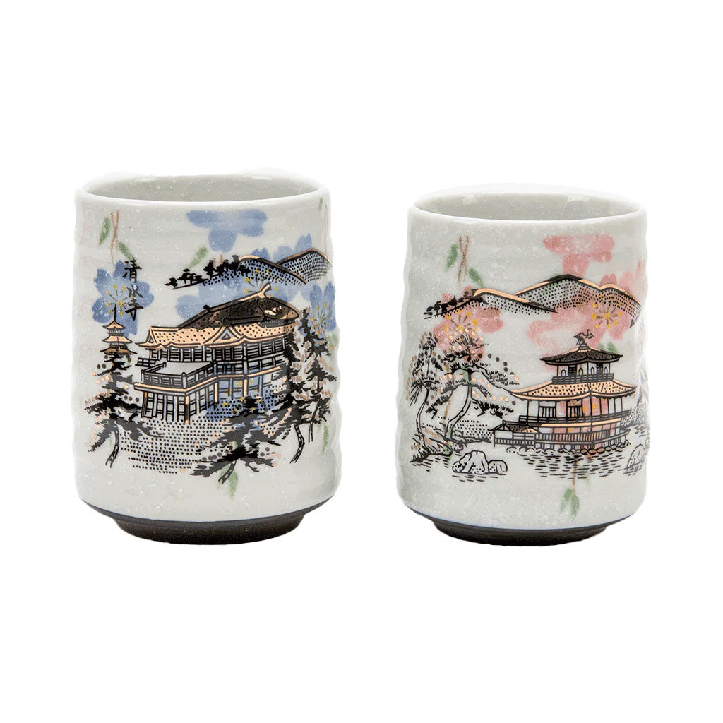 Japanese Tea Cup Set - Temple White