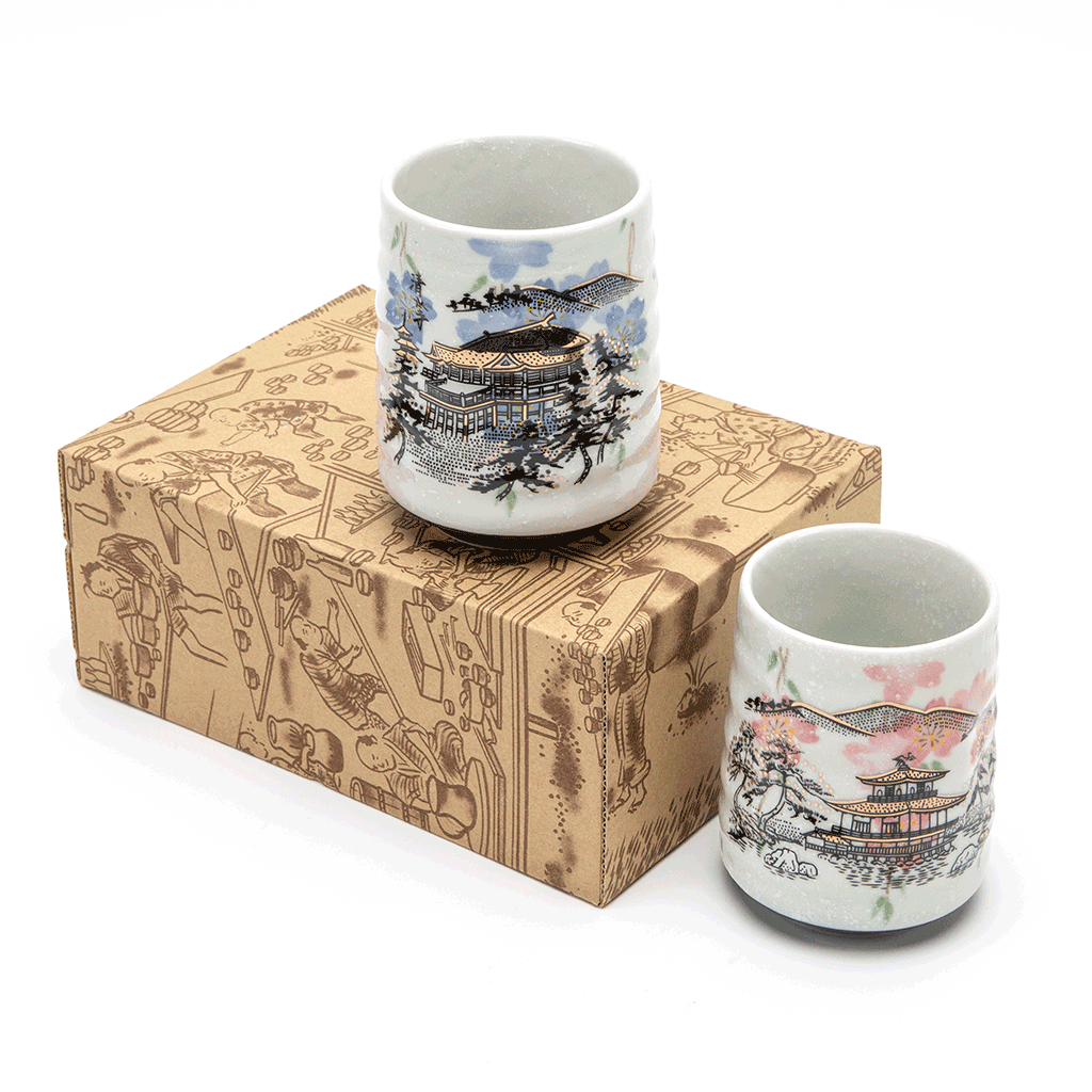Japanese Tea Cup Set - Temple White