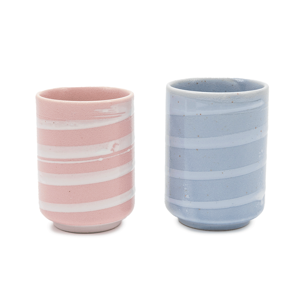 J-Life Japanese Tea Cup Set - Blue & Pink