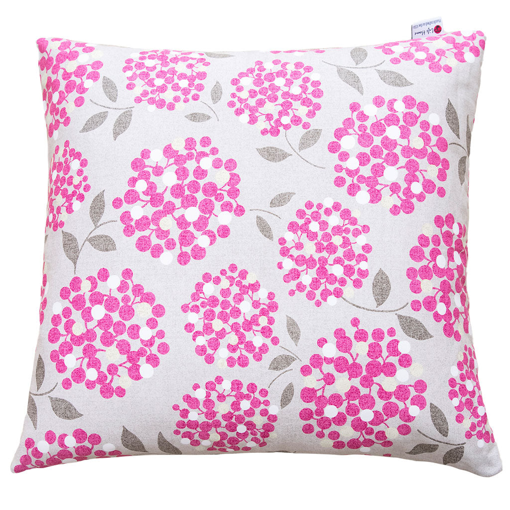 Ajisai Pink Throw Pillow