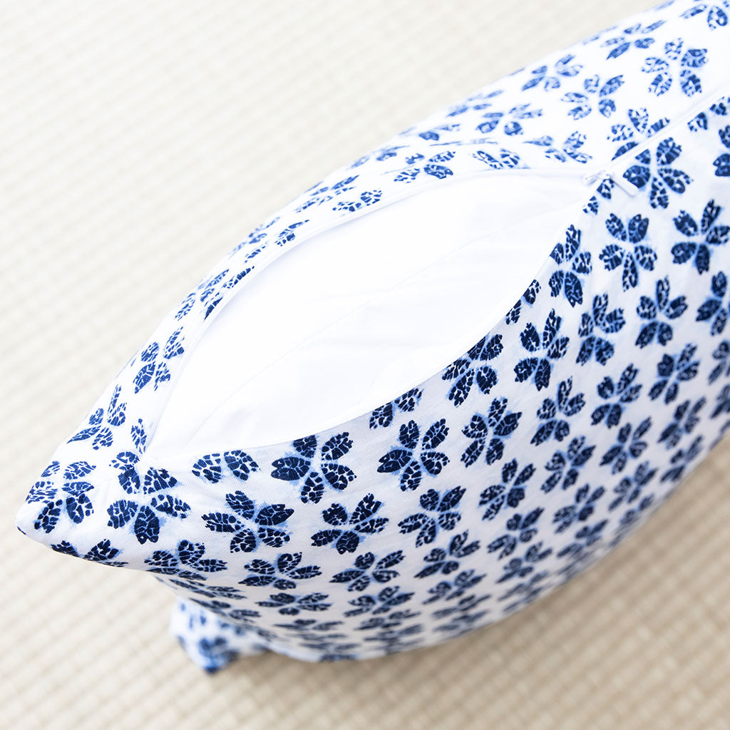 Plum Blossom Navy Throw Pillow