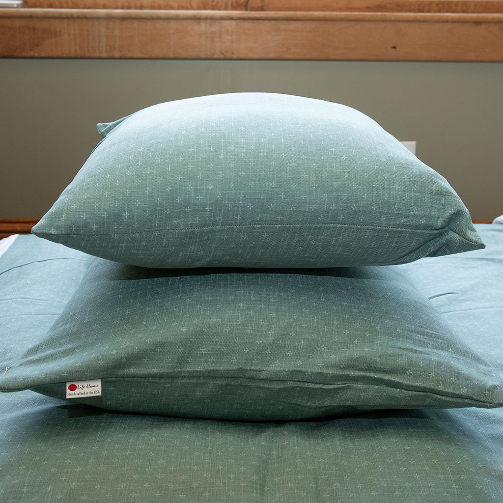 Asagi Green Throw Pillow