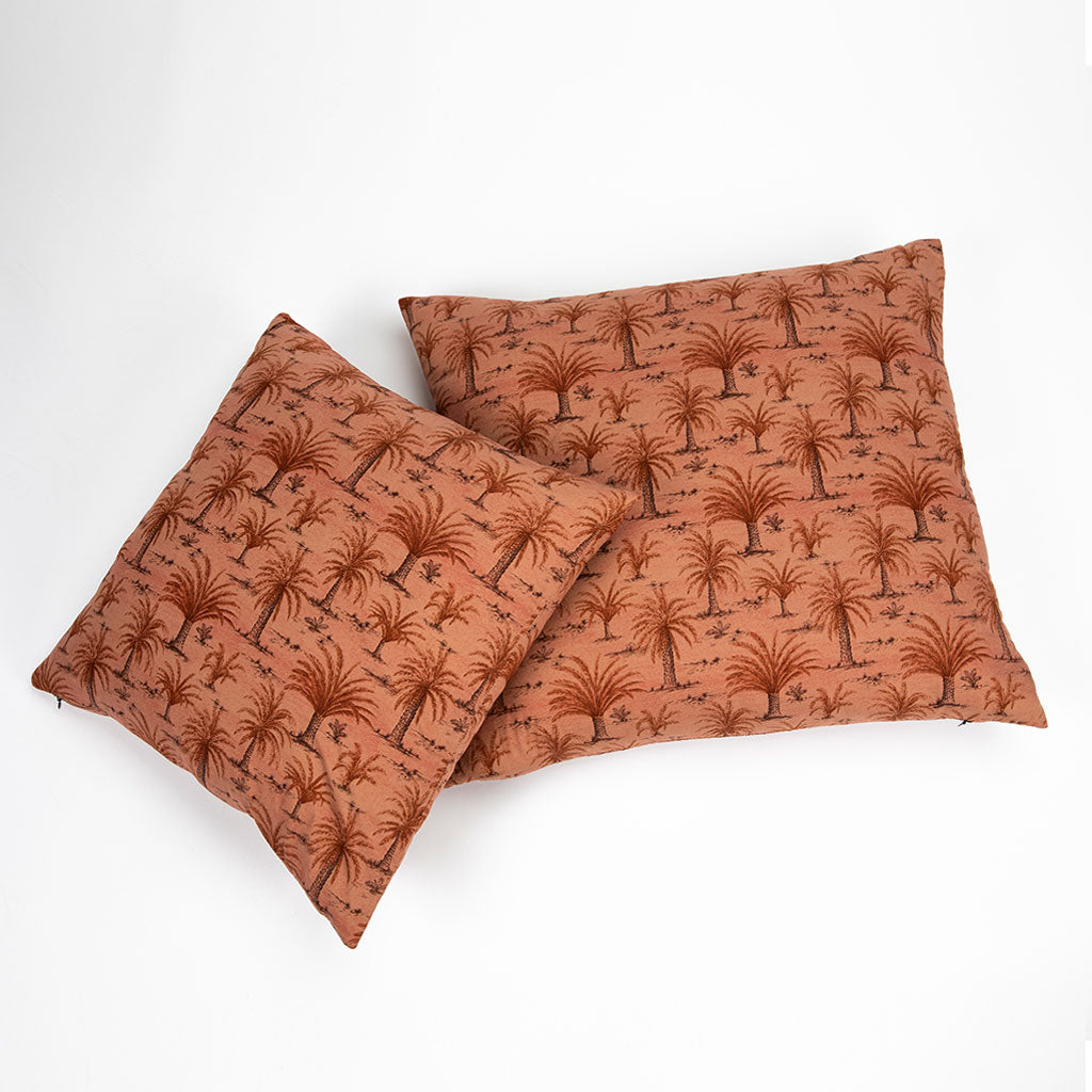 Aka Terracotta Palm Throw Pillow