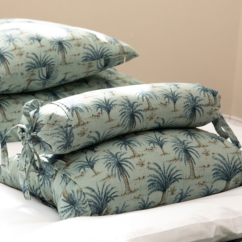 J-Life Umi Green Palm Buckwheat Hull Pillow