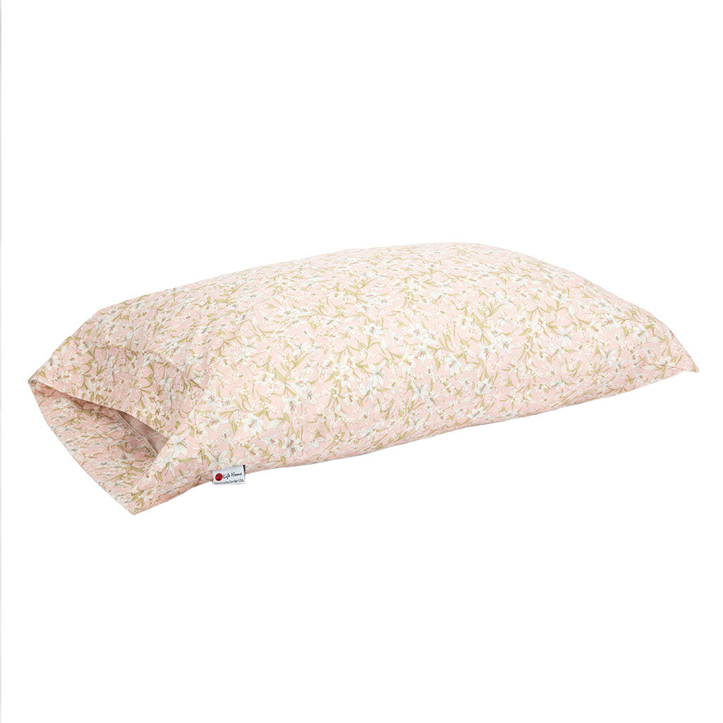 Pink floral pillowcase 