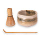 Matcha Gift Set in Beige: Ceramic Chawan, Bamboo Whisk & Spoon