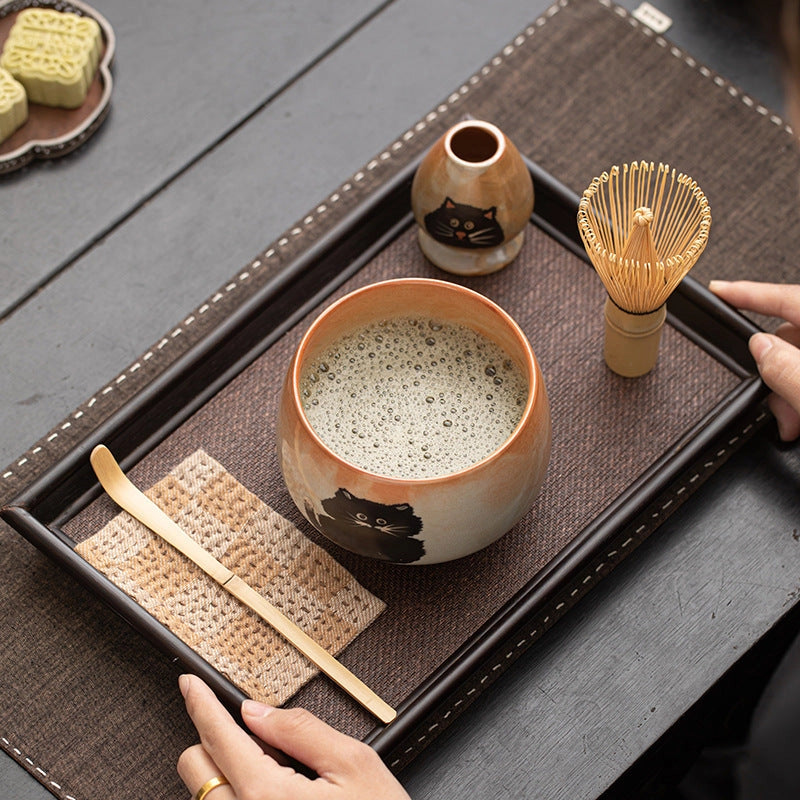 Matcha set on a tray.