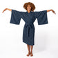 Traditional Yukata Cotton Robe in Aizome Navy