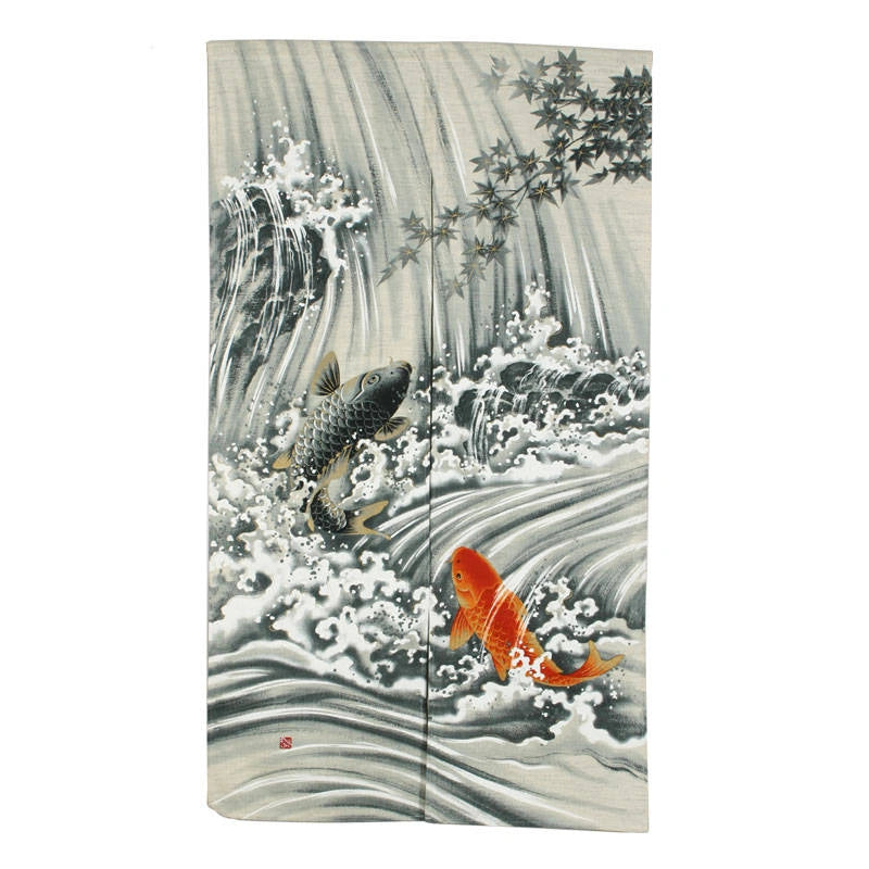 Koi Fish Graphic Noren Japanese Door Curtain