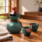 Green Aka Nagashi Japanese Sake Set