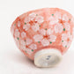 Ceramic bowl with cherry blossom design on a white background