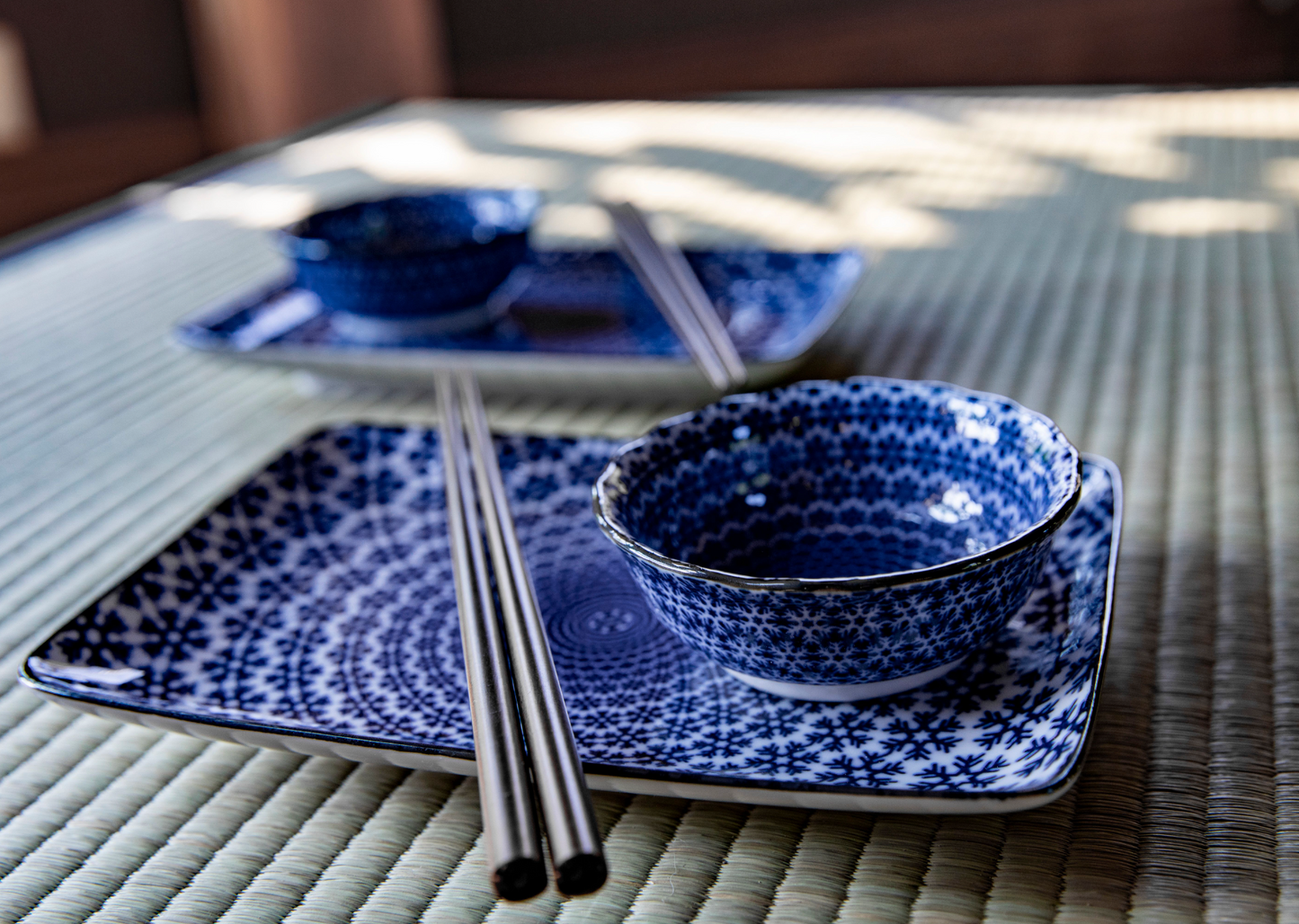 Sushi Set For Two: Indigo and White