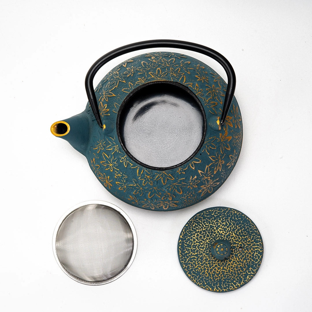 Maple Momiji 紅葉 Leaf Cast Iron Teapot