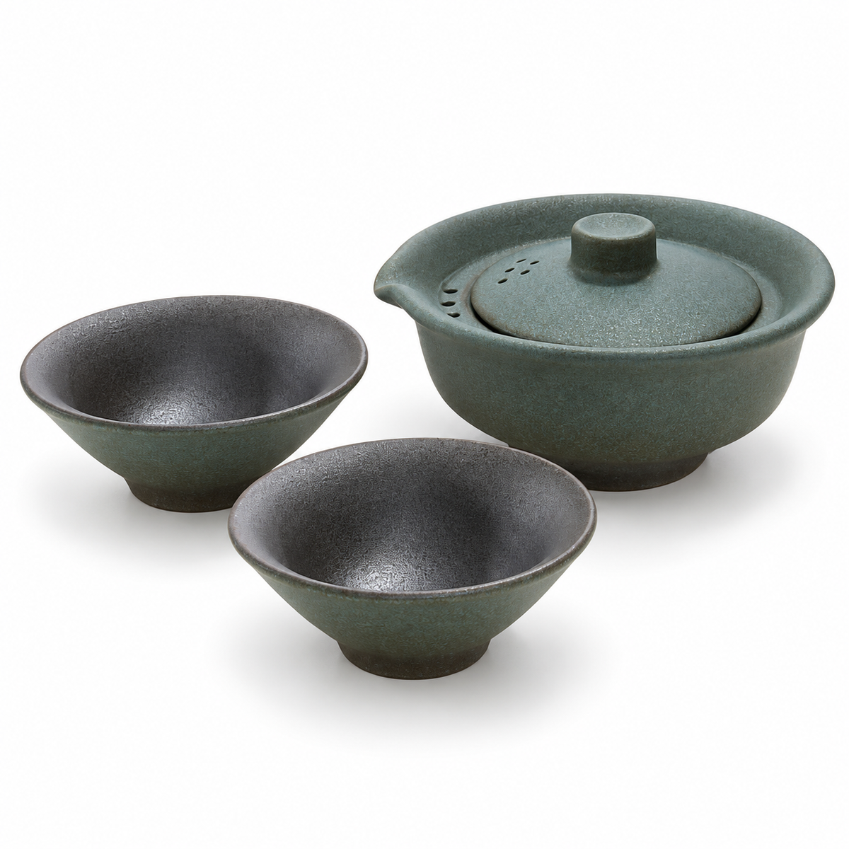 Chawan tea cup set in a green color.