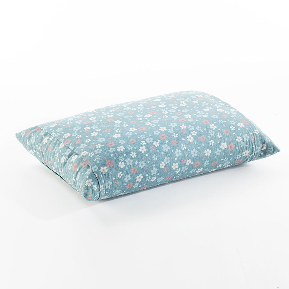 J-Life Cherry Blossom Blue Buckwheat Hull Pillow_Pillows & Shams