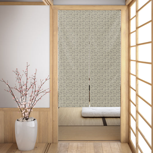 Kanji White Noren Japanese Door Curtain