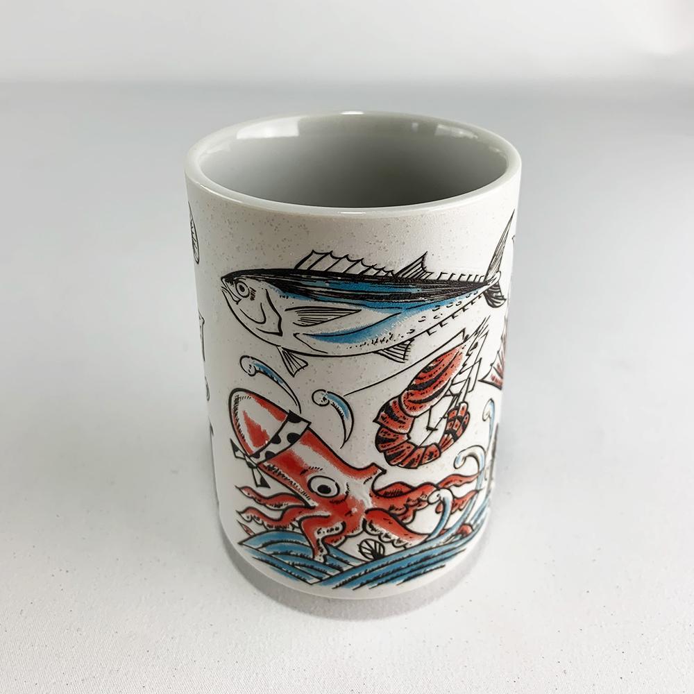 Illustrated Teacup, Sushi Fish_Lifestyle_Dining