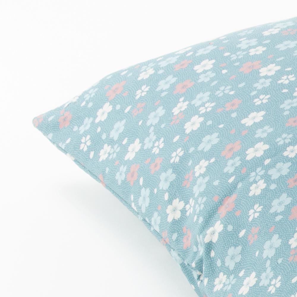 J-Life Cherry Blossom Blue Zabuton Floor Pillow_Pillows & Shams