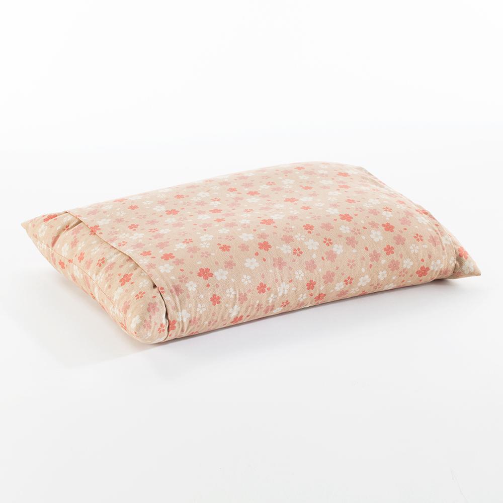 J-Life Cherry Blossom Tan Buckwheat Hull Pillow_Pillows & Shams
