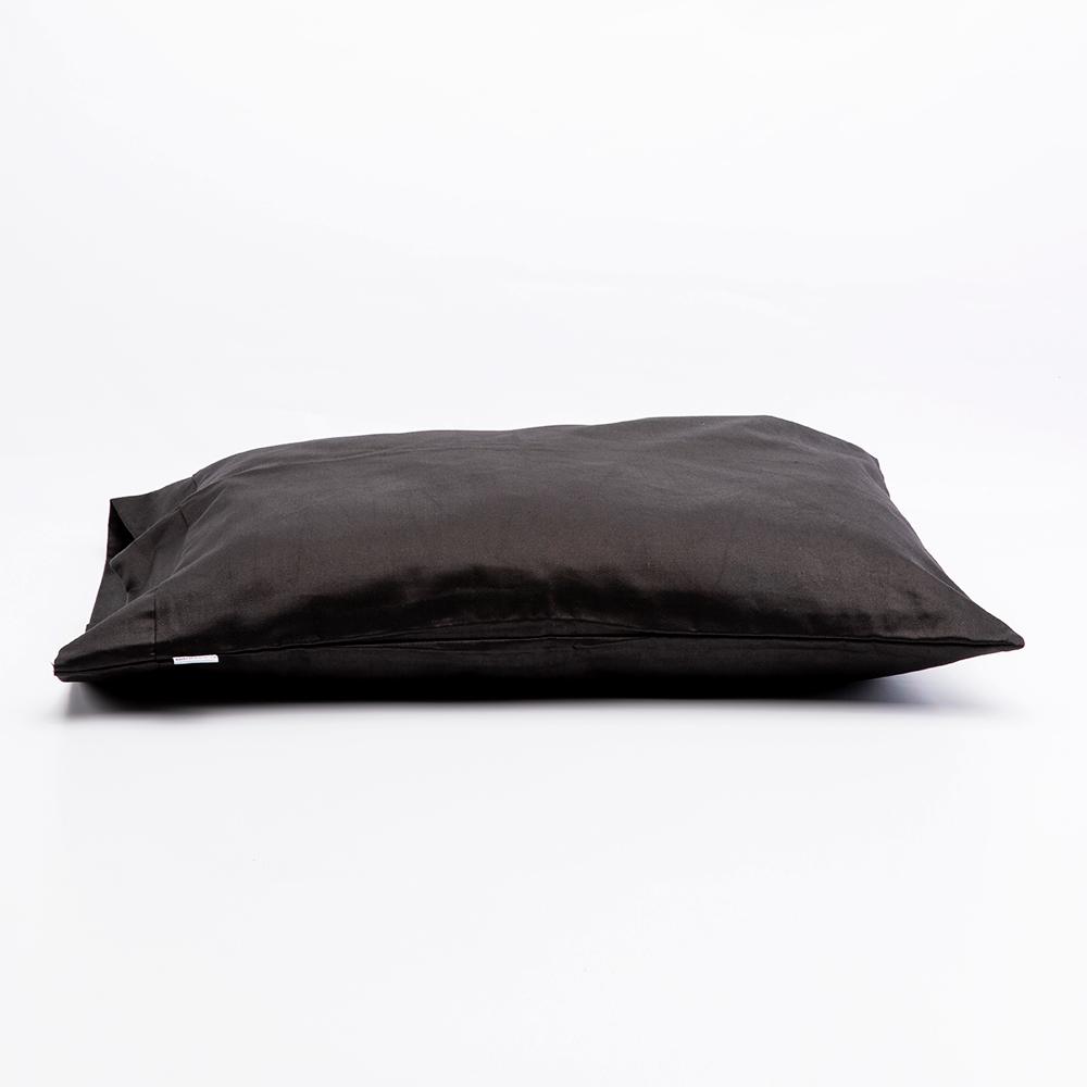J-Life Black Sateen Pillowcase_Pillows & Shams