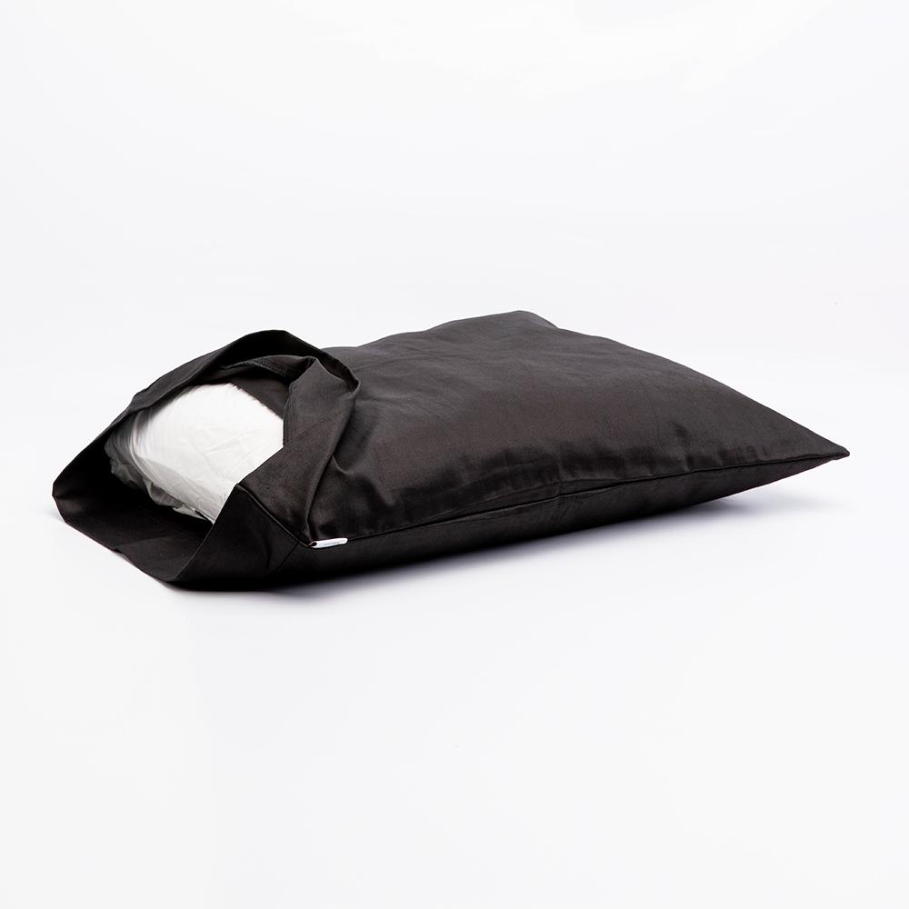 J-Life Black Sateen Pillowcase_Pillows & Shams_Pillowcase