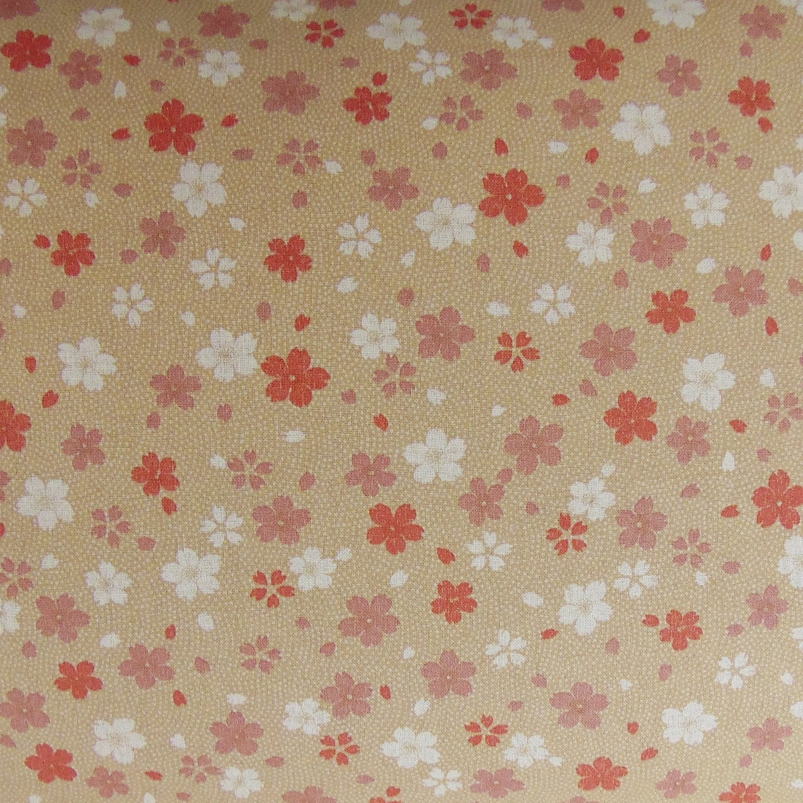 Imported Japanese Fabric - Cherry Blossom Tan_Fabric_Imported from Japan_100% Cotton_Japanese Sleep System