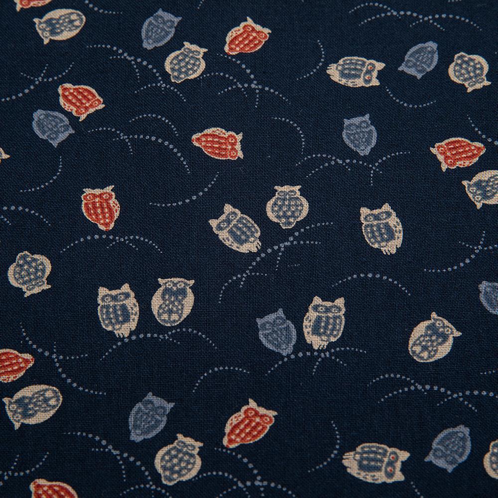 Imported Japanese Fabric - Fukurou Navy_Fabric_Imported from Japan_100% Cotton_Japanese Sleep System