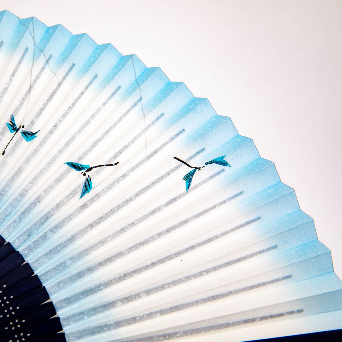 Traditional Japanese Sensu Hand Fan - Dragonfly