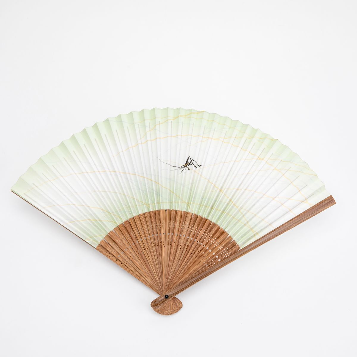 Traditional Japanese Sensu Hand Fan - Grasshopper