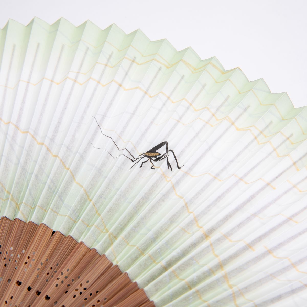 Traditional Japanese Sensu Hand Fan - Grasshopper