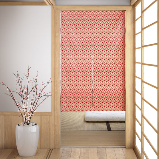 Jumbo Seikai Ha Red Noren Japanese Door Curtain