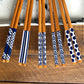 Chopsticks Set Bamboo Waka Blue/White
