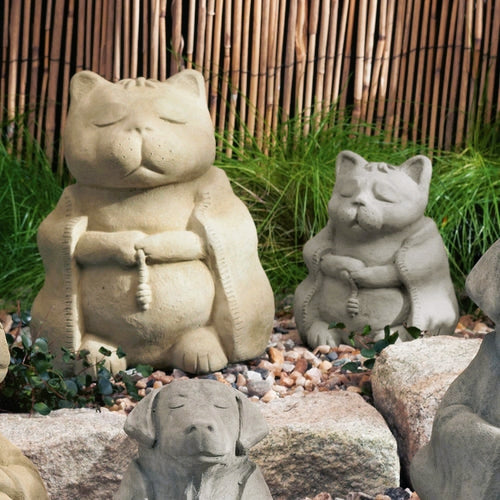 Garden Cat Meditation Statue