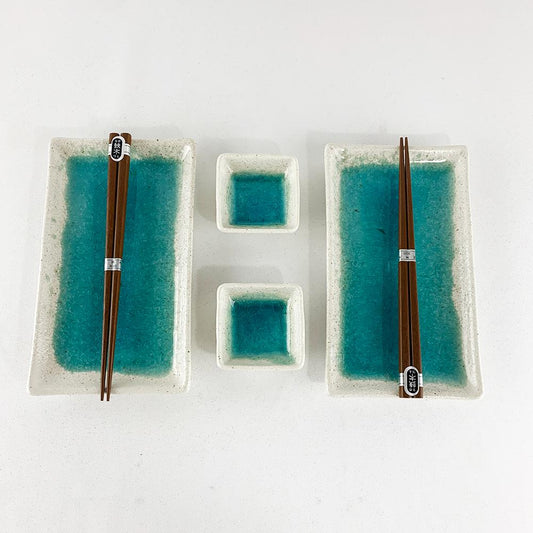 Sushi for Two Plate Set, Turquoise