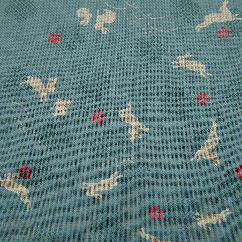 Imported Japanese Fabric- Usagi Sky Blue_Fabric_Imported from Japan_100% Cotton_Japanese Sleep System