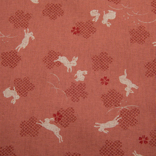 Imported Japanese Fabric - Usagi Pink_Fabric_Imported from Japan_100% Cotton_Japanese Sleep System