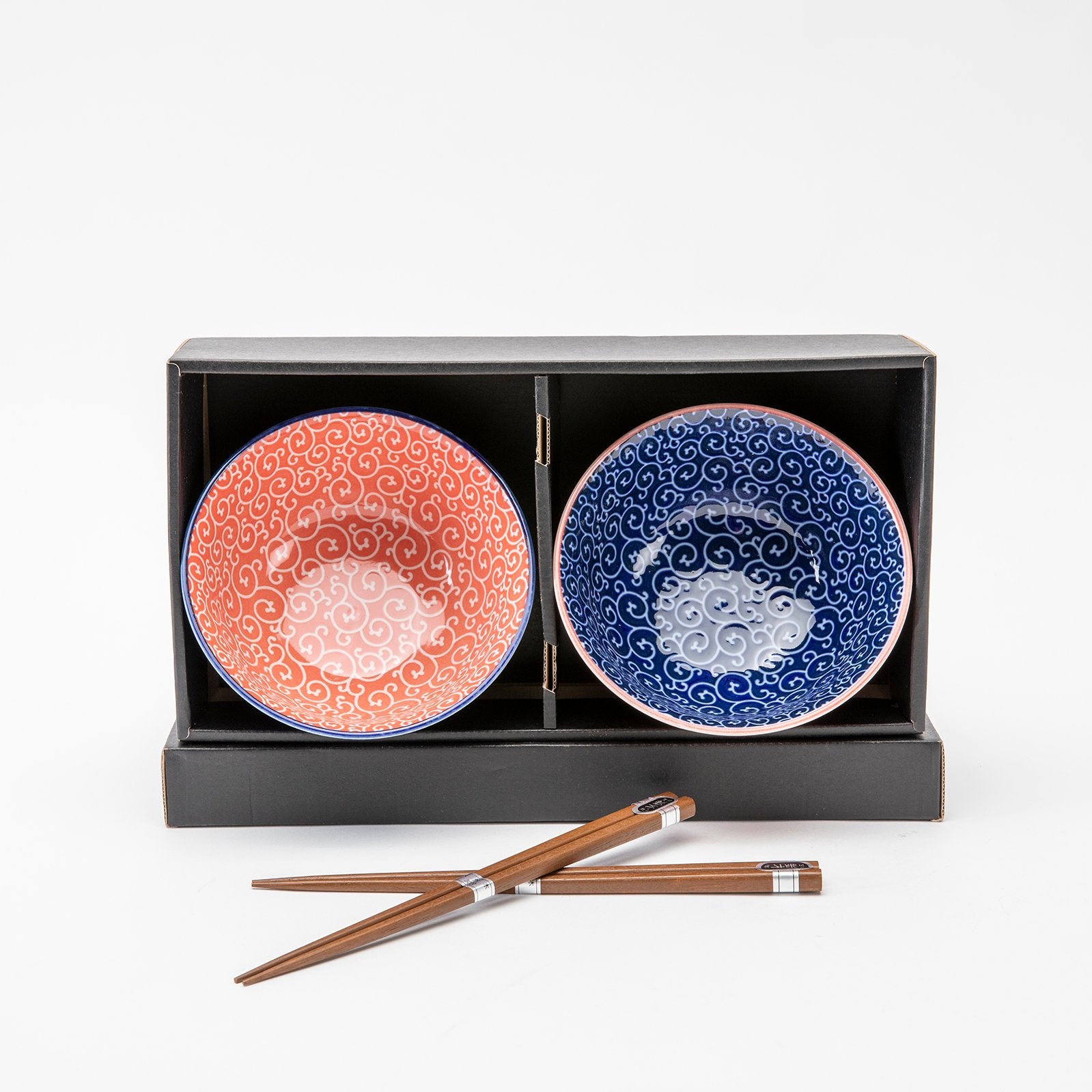 Coral and Blue Wave Bowls, Set of 2