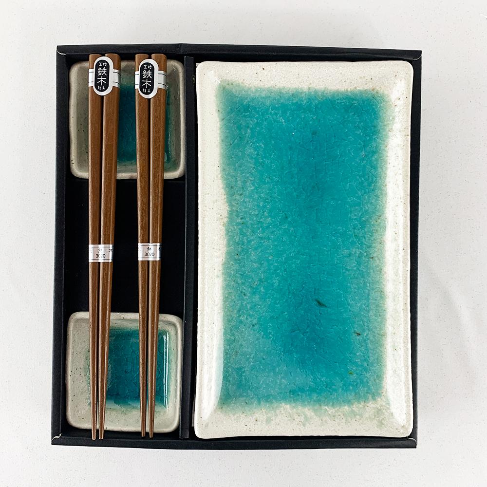 Sushi for Two Plate Set, Turquoise_Lifestyle